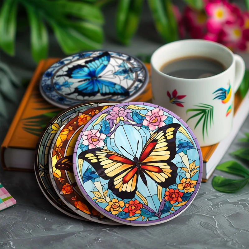 Charming Butterfly Coasters 4 Pack Paint by Numbers - Image 3