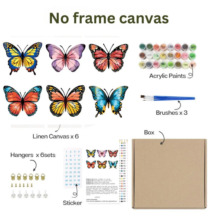 Heavenly Butterflies – Mini Paint by Numbers Kit 6 pack - Image 4